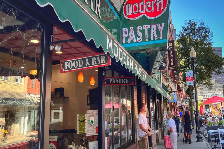 a sign above a store