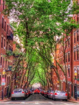 a car parked on a city street