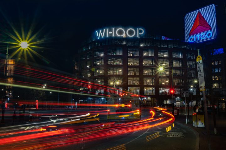 bright city lights at night