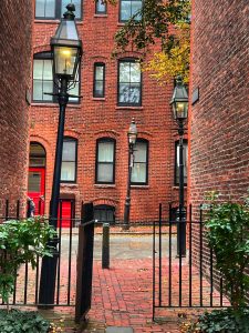 a tall brown brick building